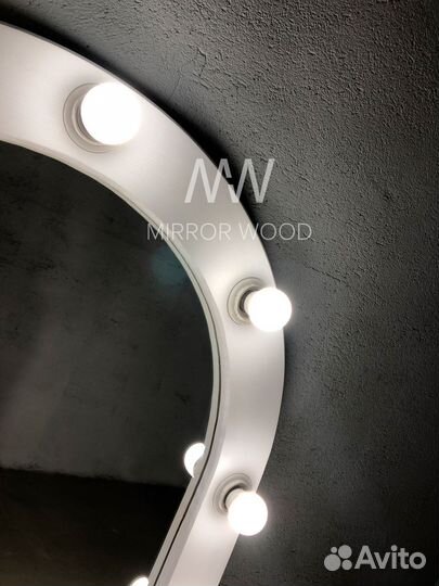 Гримерное зеркало с подсветкой полукруг