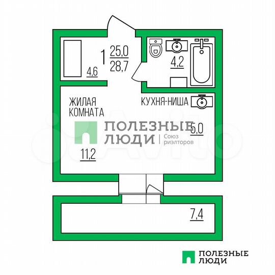 Квартира-студия, 30 м², 10/14 эт.