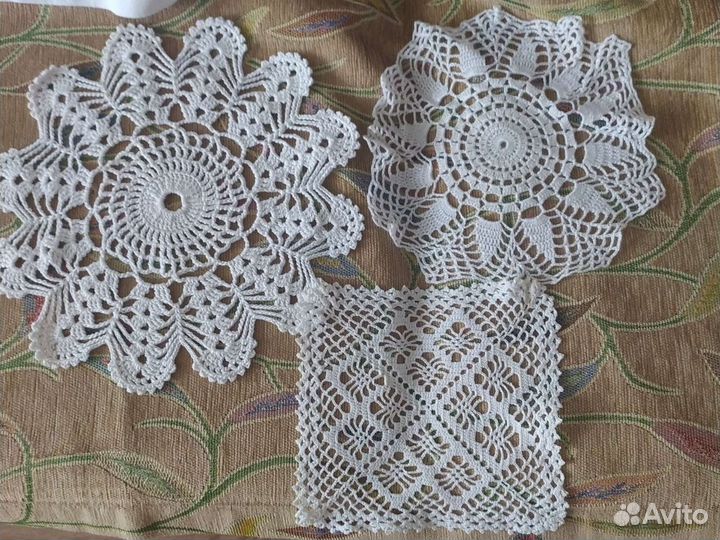 Салфетки, скатерть, кружево винтаж