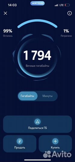 Продажа гб теле2