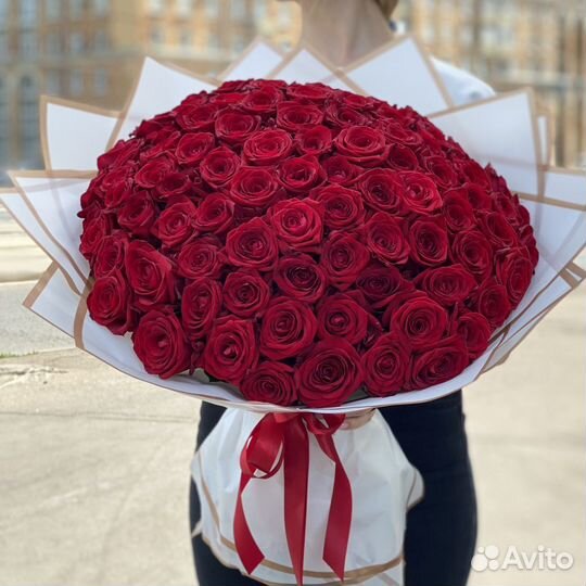 Цветы букеты 101 роза