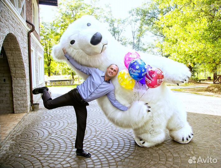 Белый медведь и Мишка Тедди поздравление