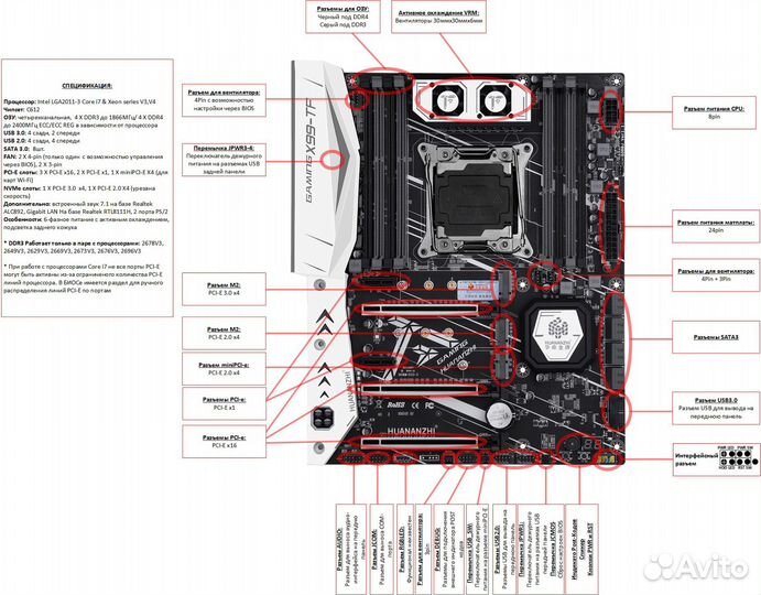 Материнская плата Huananzi X99 TF или F8