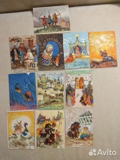 Русские сказки открытки СССР и Конек -горбунок 55г