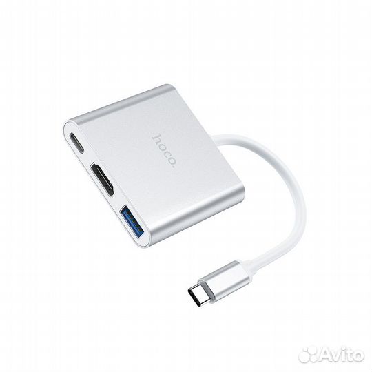Хаб для ноутбука Type-C на USB3.0 + hdmi + PD