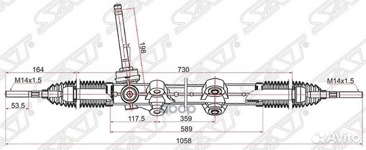 Рейка рулевая hyundai I30 07-12/KIA ceed 06- st