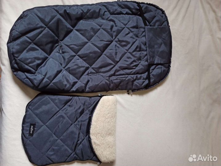 Зимний конверт из овчины в коляску