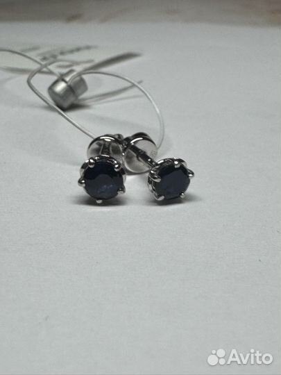 Золотые серьги с сапфирами