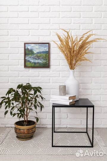 Картина пейзаж Река Природа Лето Лес