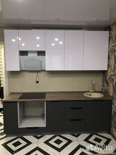 Прямая кухня в студию ксп:32805