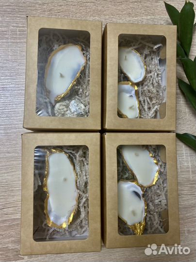 Свеча из соевого воска в устрице