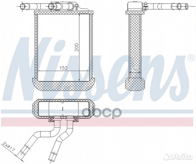 Теплообменник отопление салона 72045 Nissens