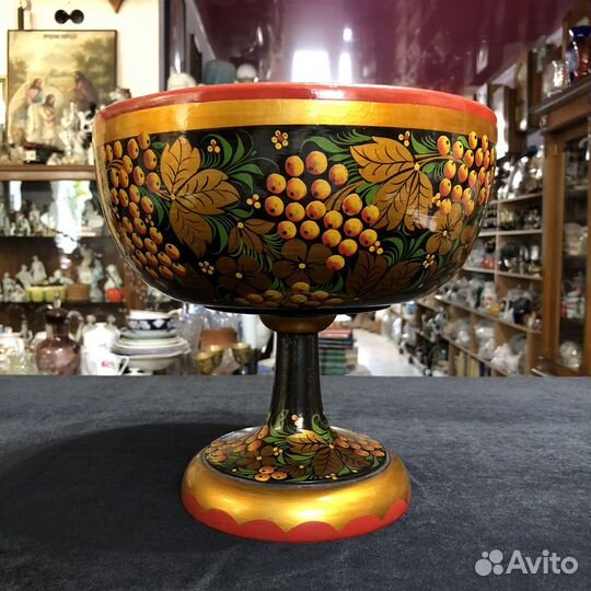 Ваза для фруктов Хохлома