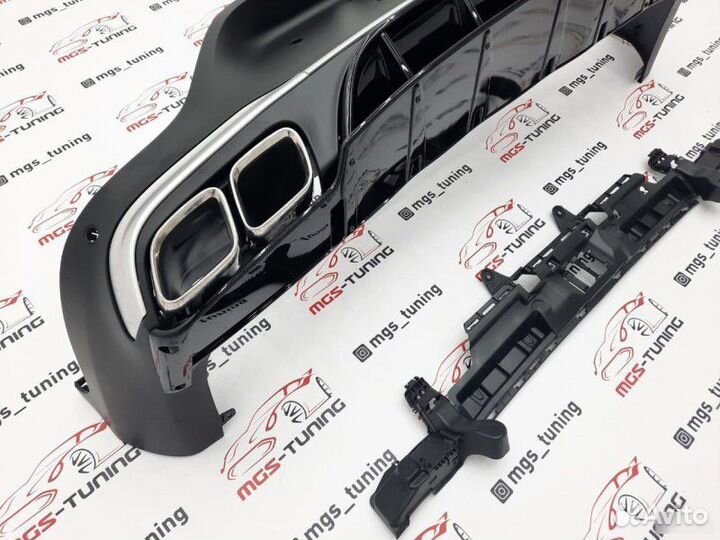 Диффузор с насадками 63 AMG на GLC-Coupe c253 рест