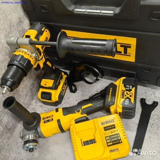 Шуруповерт 80нм + Болгарка dewalt набор 2в1