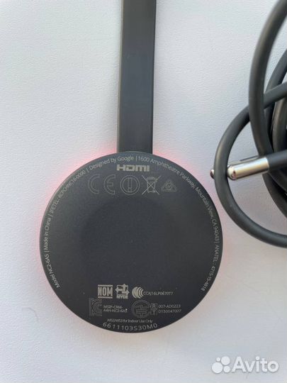 Медиаплеер Google Chromecast 2.0, красный