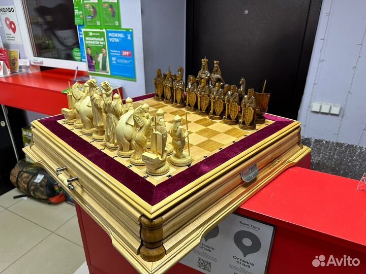 Шахматы + нарды ручной работы