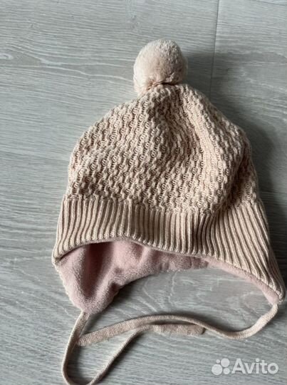 Шапка для девочки на завязках 86-92