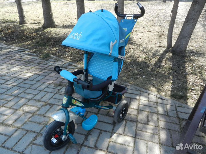 Велосипед-коляска Teac Team бирюзовый,надувные,хол