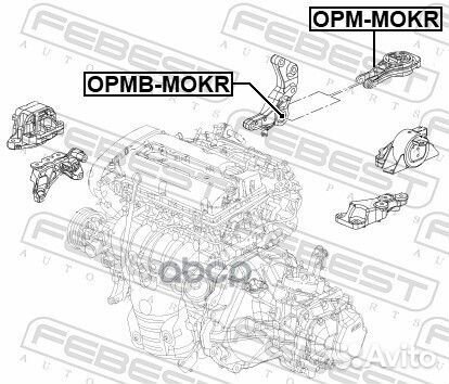 Сайлентблок задней подушки двигателя opel mokka