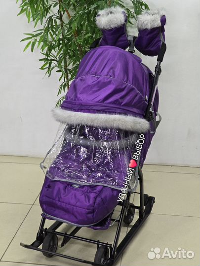 Санки-коляска Nika 7-5sк (фиолетовый)