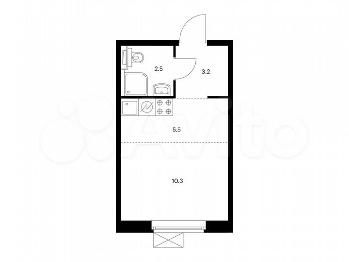 Квартира-студия, 21,5 м², 10/17 эт.