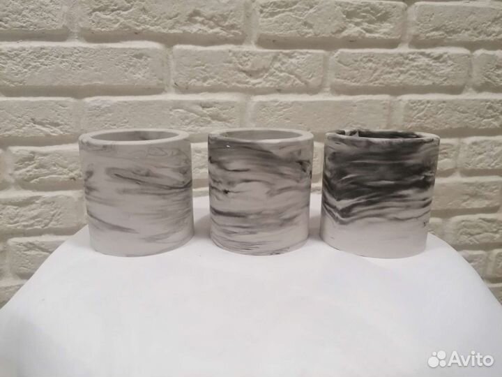 Гипсовые стаканчики (кашпо, подсвечники)