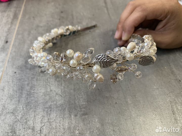 Ободок для волос диадема свадебная