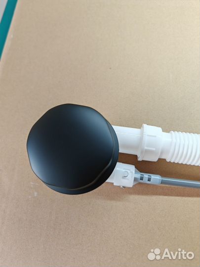 Слив-перелив для ванны (полуавтомат) черный мат