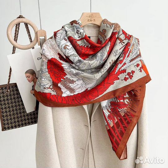 Кашемировая шаль Hermes