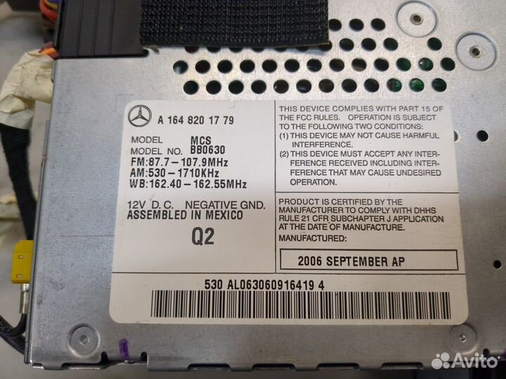 Магнитола Mercedes GL X164, 2007