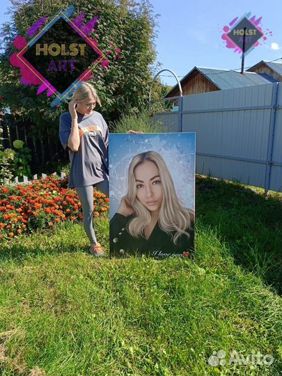 Портрет по фото на холсте