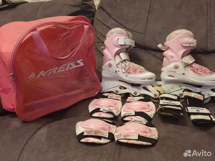 Детские раздвижные ролики 30-33 с защитой