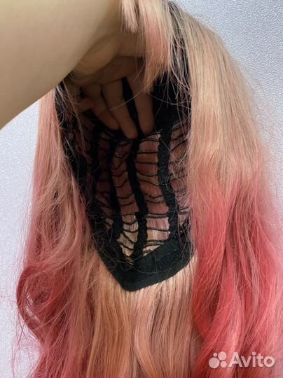 Парик розовый омбре