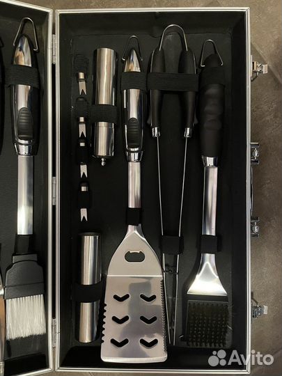 Набор для барбекю в металлическом чемодане кейсе