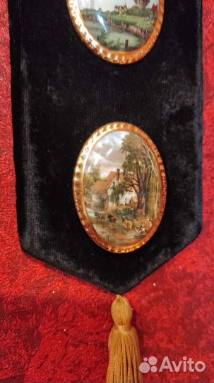 Панно Countess. Фарфор, Бархат, Англия, 70е