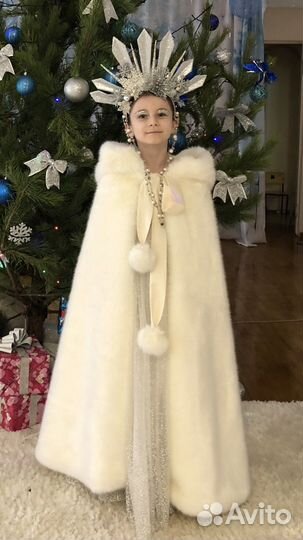Костюм Снежная королева, шуба белая