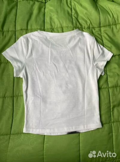 Cibbar Белый Кроп-топ с принтом подмигивающая кошк