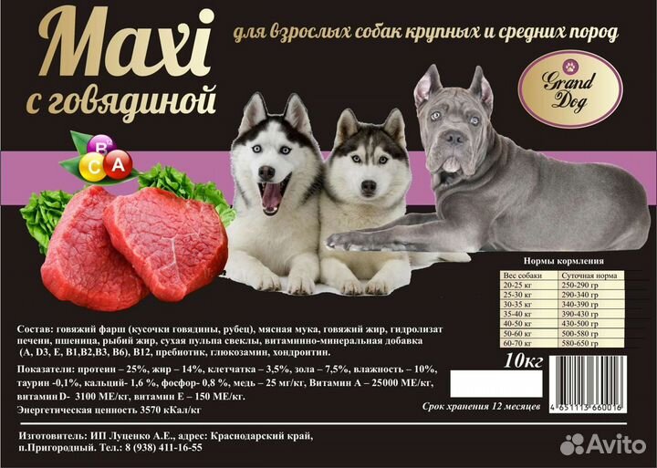 Сухой корм для собак 