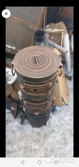 Буржуйка чугун с боковым отводом,очаг под казан