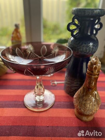 Ваза цветное стекло керамика СССР