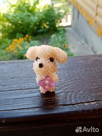 Собачка из бисера амигуруми