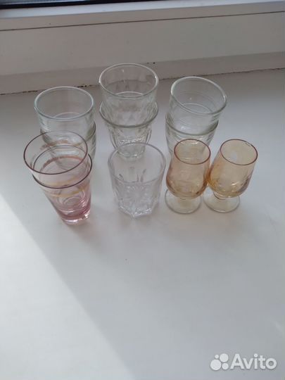 Стаканы времен СССР и рюмки СССР