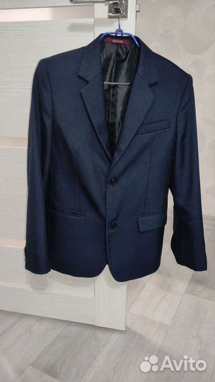 Пиджак школьный для мальчика р152 тёмно-синий