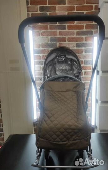 Санки-коляска Galaxy Kids-3-2-Т, бронза/крупный ро