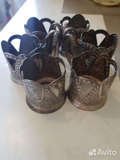 Подстаканники СССР. Нейзирбер (мнц) мельхиор