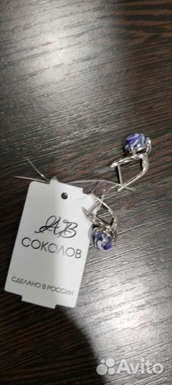 Серебряные серьги Соколов