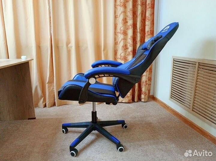 Компьютерное кресло черный и синий Emperor camp до