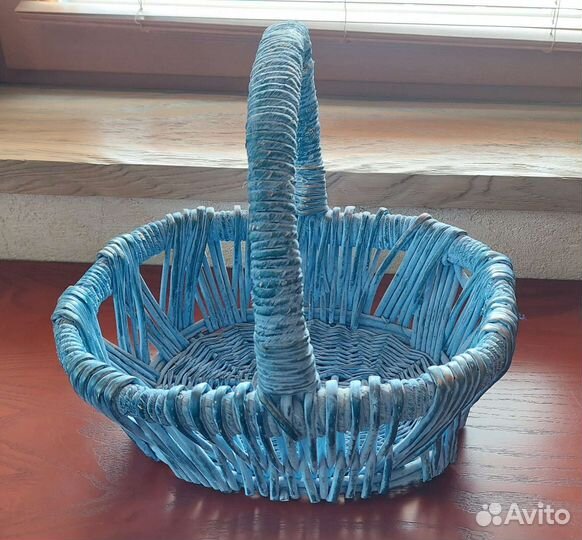 Корзинка декоративная голубая
