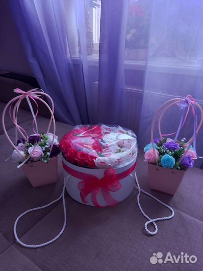 Подарок из мыльных роз